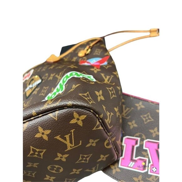 COPY - Louis Vuitton Neverfull MM with Pouch Limited Edition World tour - Picture 6 of 12